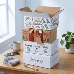 25 Pack 10x6x4 Shipping Boxes – White Corrugated Cardboard for Mailing, Storage
