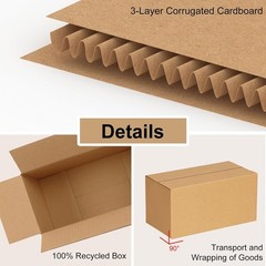 50 Pack Small Corrugated Shipping Boxes – Brown, 8x4x4 Inches