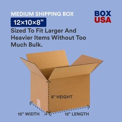 Shipping Boxes 12″L x 10″W x 8″H, 25-Pack Small Corrugated Cardboard Box Ship…