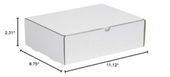 White Literature Mailing Boxes, 11-1/8 x 8-3/4 x 2-5/16 Inches, Pack of 50, C…