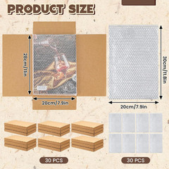 30 Pack Corrugated Comic Book Mailers 7.8 X 11 X 1.2 Inch with 30 Bubble Bags, C