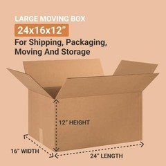 Shipping Boxes Large 24″L x 16″W x 12″H 10-Pack – Corrugated Cardboard Box fo…