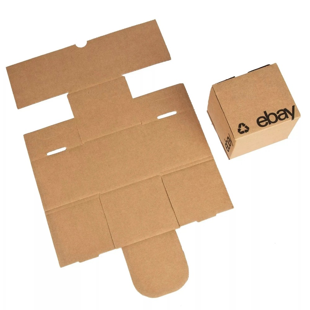 New Ebay Boxes 4″ x 4″ x 4″ – Flat Folding Black Logo (25 count)