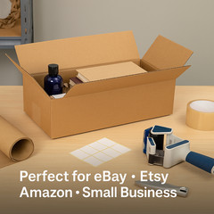 50 Pack Shipping Boxes 14x4x4 Corrugated Cartons for Online Sellers ECT-32 Kraft