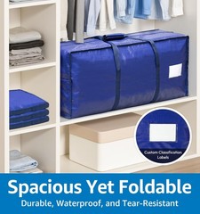 6 Pack Large Moving Bags Heavy Duty – Reusable Storage Bags with Zippers &