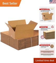 25-Pack of 14x10x6 Kraft Cardboard Boxes | Reliable Storage & Shipping Solution
