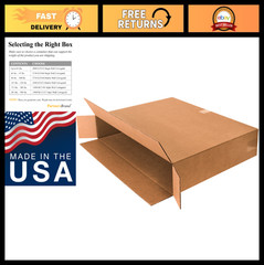 Side Loading Boxes 30″L x 5″W x 24″H, Kraft Paper, Pack of 10 – Shipping & Stora