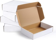 Compact White 6x4x2 Inch Corrugated Boxes – 5 Count for Easy Packing & Shipping