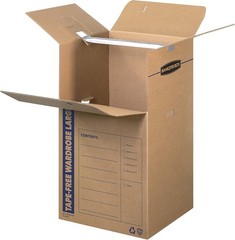 Bankers Box Tall Wardrobe Box 24x24x40 Inches Tape-Free Moving Storage with