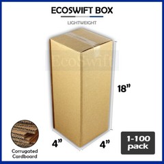1-100 4x4x18 “EcoSwift” Cardboard Packing Mailing Tall Long Shipping Box Cartons