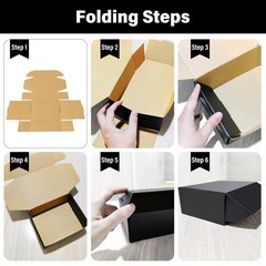 30 Pack 8x6x3 inches Black Shipping Boxes, Corrugated Mailer Boxes, Packaging Bo