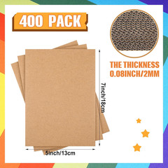 400 Pcs 5 X 7 Inch Corrugated Cardboard Sheets for Mailers 2 Mm Thickness Flat P