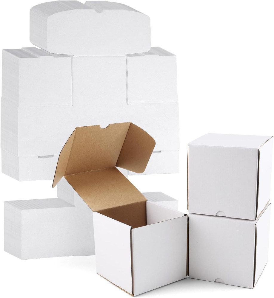 30 Pack 5X5X5 White Small Shipping Boxes, 5 X 5 X 5 Corrugated Cardboard Box for