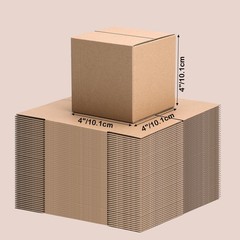 50 PCS 4x4x4 Inch Corrugated Cardboard Shipping Boxes Packing Mailing Brown