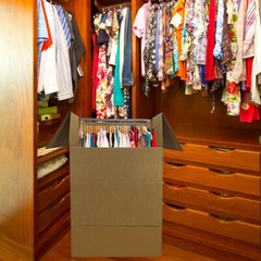 UBMOVE Space Savers Wardrobe Moving Boxes With Hanger 20″ x 20″ x 34″ (3 Pack)