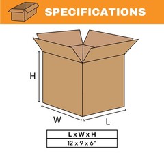 25 Corrugated Shipping Boxes 12x9x6 – Versatile Packaging Solution