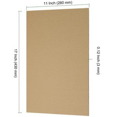 50 Pack 11×17 In Brown 1/8 In Thick Chipboard Corrugated Cardboard Sheets