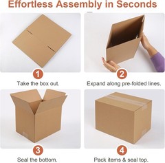Durable 3-Layer Kraft Brown Boxes, 4 PCS 8x6x6 – Ideal for Packing & Shipping