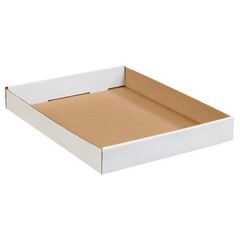 50-Pack: 15x12x1 3/4″ White Corrugated Trays – ECT-32 for Efficient Packaging