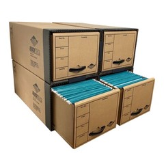 UOFFICE Quick Stack Drawer File Boxes, 24″ x 12.5″ x 10.5″, 4 Pack