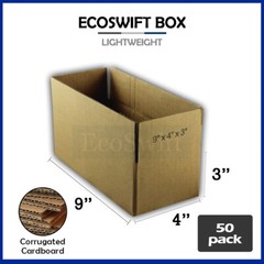 50 9x4x3 EcoSwift Cardboard Packing Moving Shipping Boxes Corrugated Box Cartons