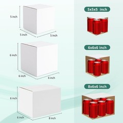 30 Pack Small Shipping Boxes Assorted Sizes, White Corrugated Box Mailers