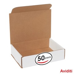 Aviditi White Corrugated Cardboard Mailing Boxes, 8″ x 6″ x 2″, Pack of 50, C…