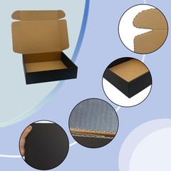 20 Pack 12x10x3 inches Black Shipping Boxes, Corrugated Mailer Boxes, Packagi…