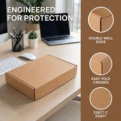 Cedilis 30 Pack 12x8x2 Inches Shipping Boxes, Brown Corrugated Cardboard Mailer