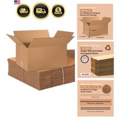 Shipping Boxes Large 24″L x 16″W x 12″H 10-Pack – Corrugated Cardboard Box fo…