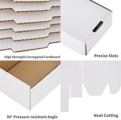 100 Pack 7x5x2 White Corrugated Shipping Mailer Packing Box Boxes 7″ x 5″ x 2″