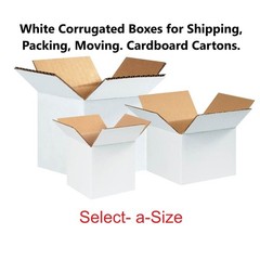 25 11.25″x8.75″x6″ White Corrugated Boxes Shipping Packing Moving Cardboard