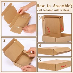 50 Pack Small Shipping Boxes, Brown Corrugated Cardboard Boxes Mailing Box, S…