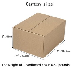 5-Pack 12x9x6-Inch Thick Kraft Paper Moving Boxes with 2-Inch Clear Sealing Tape