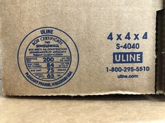 25 – 4 x 4 x 4″ U-Line Corrugated Kraft Shipping Boxes S-4040 (5518)