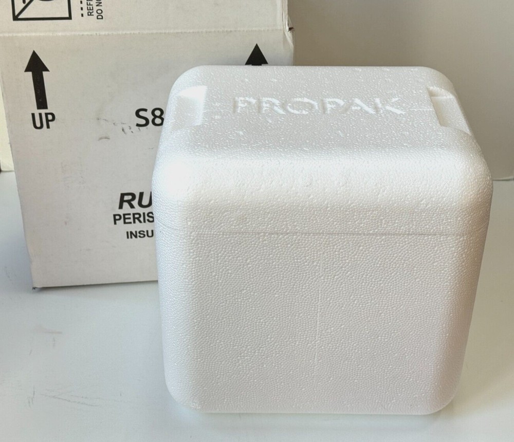 Propak Styrofoam Insulated Cooler in Box Ready to Ship Container 8x8x6 Interior
