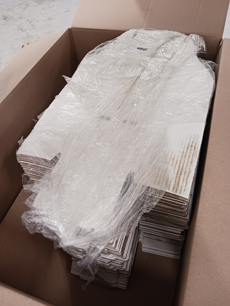 BOX USA Open Top Bin Boxes 6x12x4.5 Oyster White Pack of 50