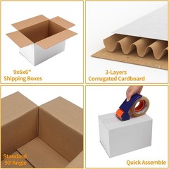 Elegant 25 Count White Shipping Boxes 9x6x6 Inches – Ideal for Online Sellers