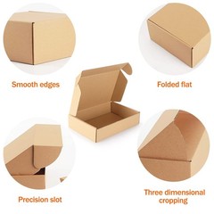 PHAREGE 9x6x2 inch Shipping Boxes Bulk 50 Pack Brown, Tab Lock Tuck Top Maile…