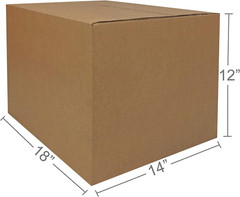 Cardboard Moving Boxes for Packing and Shipping, Medium Size, 18″