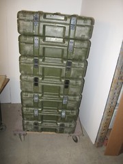 Hard Case Hinged Single Lid 23x22x7 Rotomolded Plastic Green Heavy Duty