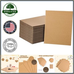 50 Pack Corrugated Cardboard Sheets for Mailing, Packing, and Art Projects