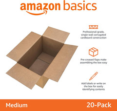 Cardboard Moving Boxes for Packing and Shipping, Medium Size, 18″ X 14″ X 12″, B