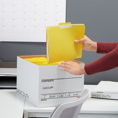 STAPLES Corrugated File Box Lift Off Lid, Letter/Legal Size, White/Black, 10/…