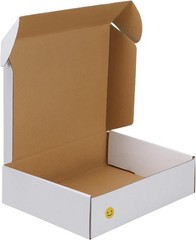 White Corrugated Shipping Box 12x9x4 – Easy Assembly for Small Business