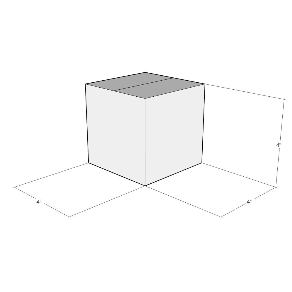 4x4x4 White Corrugated Shipping Boxes 32 ECT Single-Wall, 10/Pack
