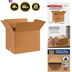 Partners Brand 16x12x12 Corrugated Cardboard Boxes, 16″L x 12″W x 12″H, Pack …