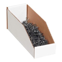 PBINBWZ418 Open Top Bin Boxes, 4″ x 18″ x 4 1/2″, Oyster White (Pack of 50)