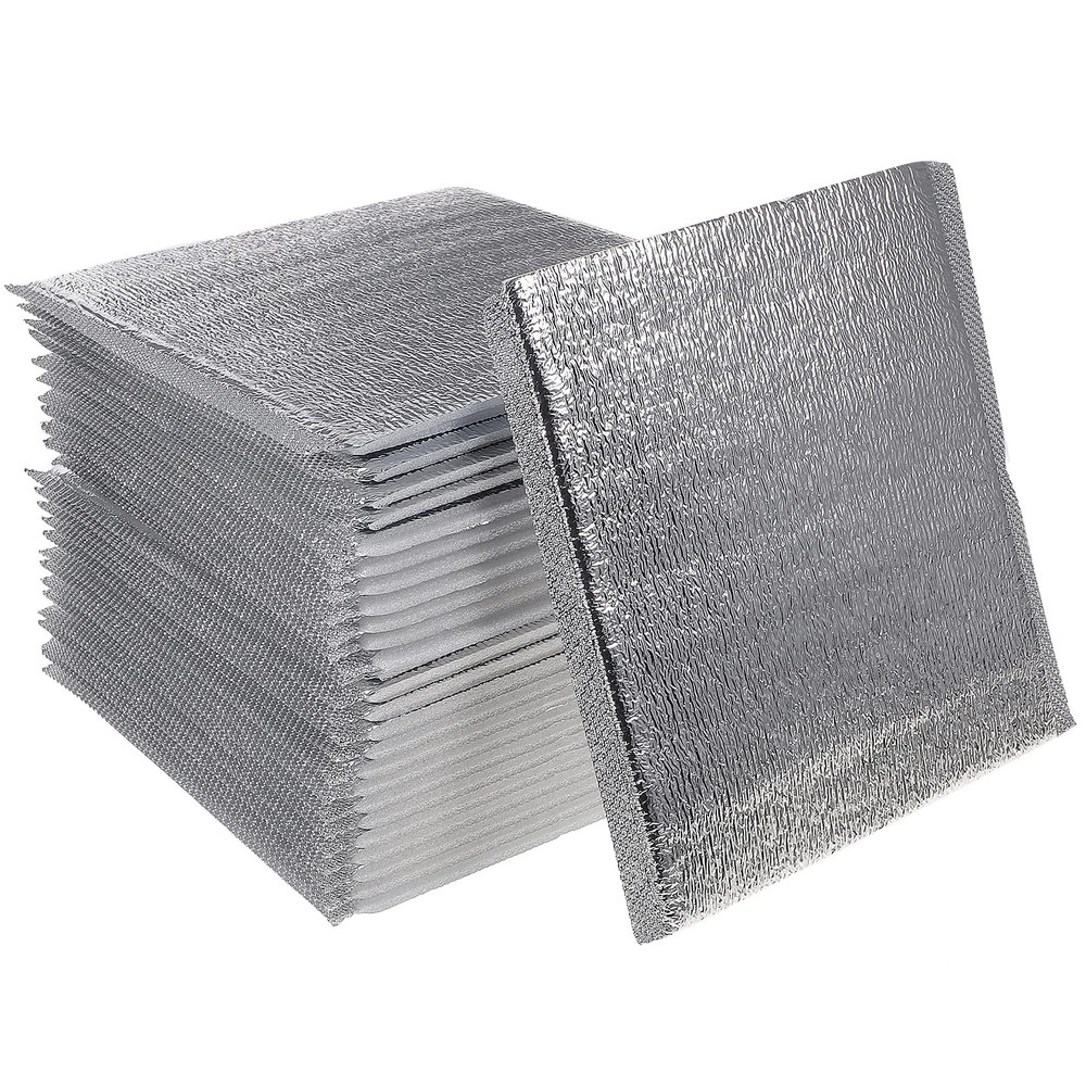 50PCS 20x20CM Insulated Shipping Bags, Reusable Thermal Box Liners, Metalized