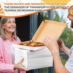 10 PCS 14x14x2 In Extra Thin White Paperboard Pizza Takeout Boxes Container